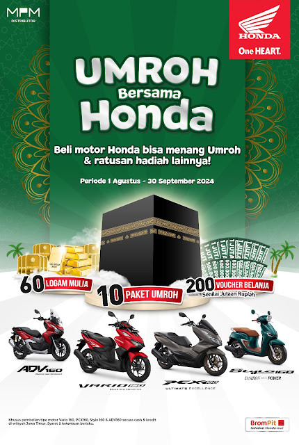 Khusus Warga Jatim, Beli Motor Honda Bisa Berangkat Umroh, dapat Logam Mulia, dan Potongan&nbsp;Angsuran